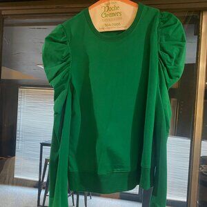 Crew Neck Puff Sleeve Sweatshirt